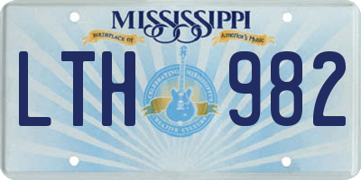 MS license plate LTH982
