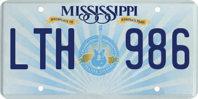 MS license plate LTH986