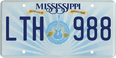 MS license plate LTH988
