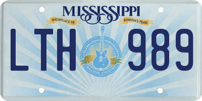 MS license plate LTH989