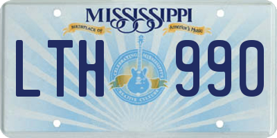MS license plate LTH990
