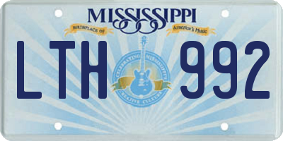 MS license plate LTH992