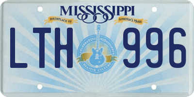 MS license plate LTH996
