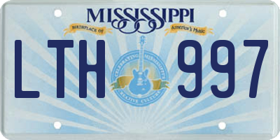 MS license plate LTH997