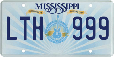 MS license plate LTH999