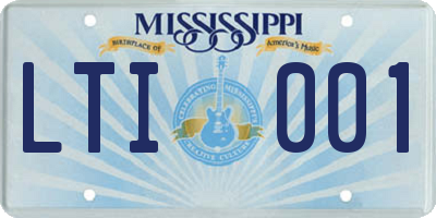 MS license plate LTI001