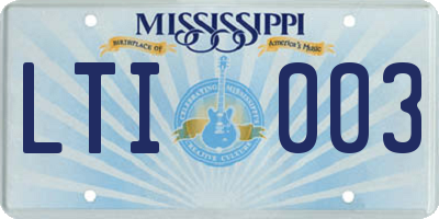 MS license plate LTI003