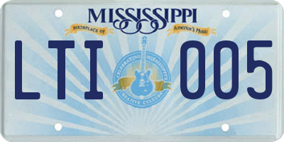 MS license plate LTI005
