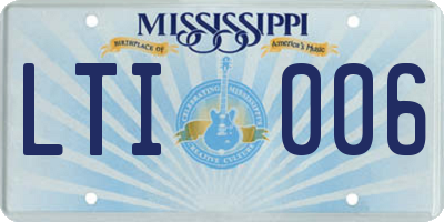 MS license plate LTI006