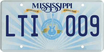 MS license plate LTI009