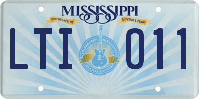 MS license plate LTI011