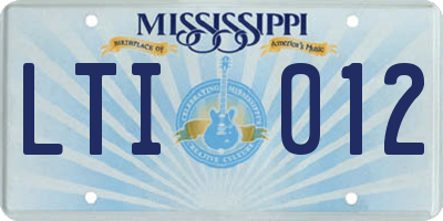 MS license plate LTI012