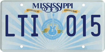 MS license plate LTI015
