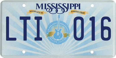 MS license plate LTI016