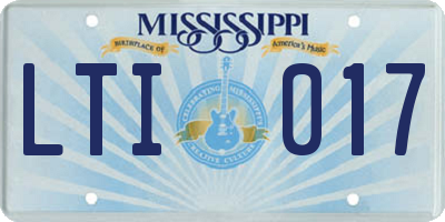 MS license plate LTI017