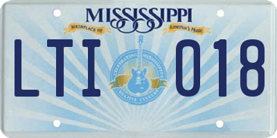 MS license plate LTI018
