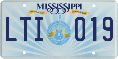 MS license plate LTI019