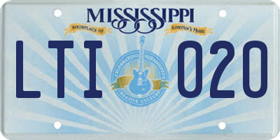 MS license plate LTI020