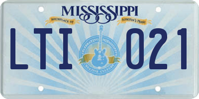 MS license plate LTI021
