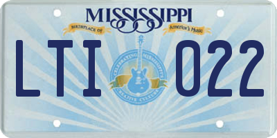 MS license plate LTI022