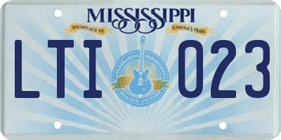 MS license plate LTI023
