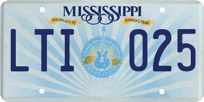 MS license plate LTI025
