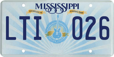 MS license plate LTI026