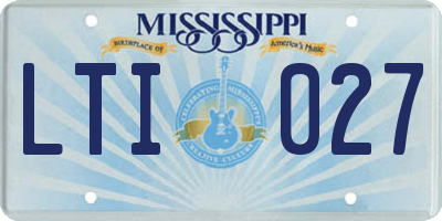 MS license plate LTI027