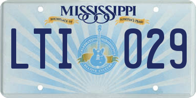 MS license plate LTI029