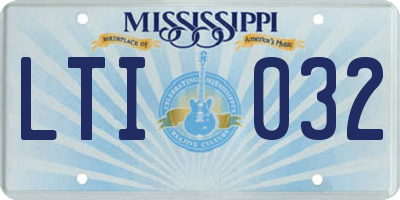 MS license plate LTI032