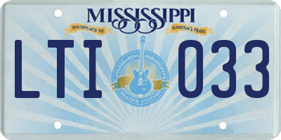 MS license plate LTI033