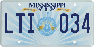 MS license plate LTI034
