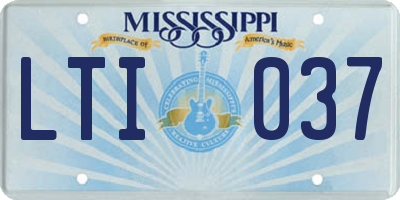 MS license plate LTI037