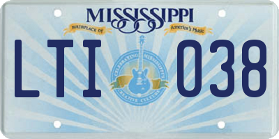 MS license plate LTI038