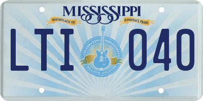 MS license plate LTI040