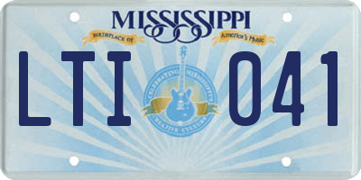 MS license plate LTI041