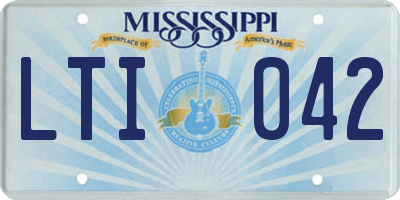 MS license plate LTI042