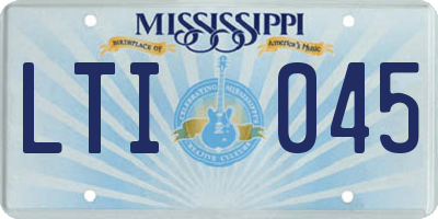 MS license plate LTI045