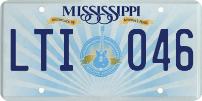MS license plate LTI046