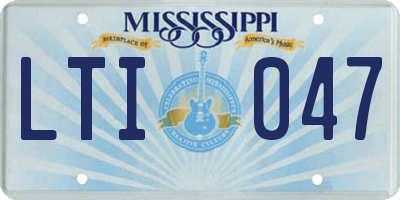 MS license plate LTI047