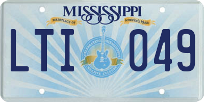 MS license plate LTI049