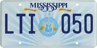 MS license plate LTI050