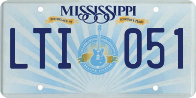 MS license plate LTI051