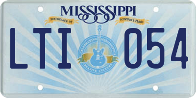 MS license plate LTI054