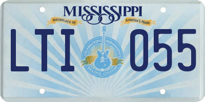 MS license plate LTI055