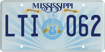MS license plate LTI062