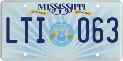 MS license plate LTI063