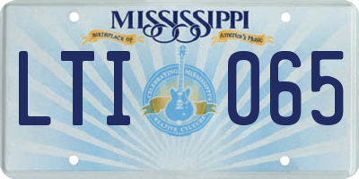MS license plate LTI065