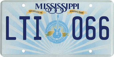 MS license plate LTI066