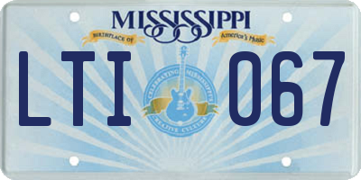MS license plate LTI067